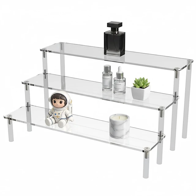 Main image of Acrylic Perfume Organizer Stand 3-Tier Clear Display for Vanity & Home | 4mm Thick Acrylic, Crystal-Clear Display, For Cologne, Cosmetics, Skincare, Jewelry, Dessert, Retail Displays & Home Decor