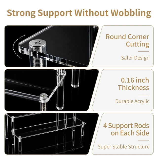 Alt view image 5 of 7 - Acrylic Perfume Organizer Stand 3-Tier Clear Display for Vanity & Home | 4mm Thick Acrylic, Crystal-Clear Display, For Cologne, Cosmetics, Skincare, Jewelry, Dessert, Retail Displays & Home Decor