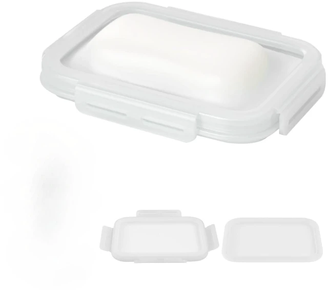 Main image of Ultra-Slim Travel Soap Case with Airtight Silicone Seal - Leakproof, Portable Soap Holder for Camping, Gym & Outdoor Use - Compact Design for Travel and Business Trips (White)