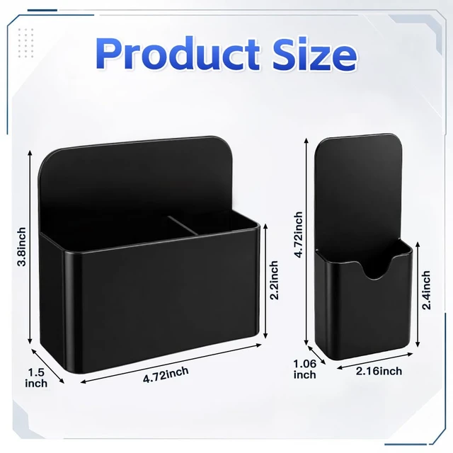 Alt view image 2 of 7 - Magnetic Pen Holder, 2 Pack Magnetic Dry Erase Marker Holder, Black Strong Magnetic Marker Holder Pen Pencil Organizer for Whiteboard, Refrigerator, Office, Locker Accessories, Classroom Must Haves