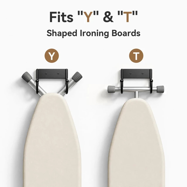 Alt view image 3 of 7 - Ironing Board Hanger Wall Mount, 5 Inch Iron Board Holder for Laundry Room Storage, Space Saving Wall Hanger for Ironing Board, Black