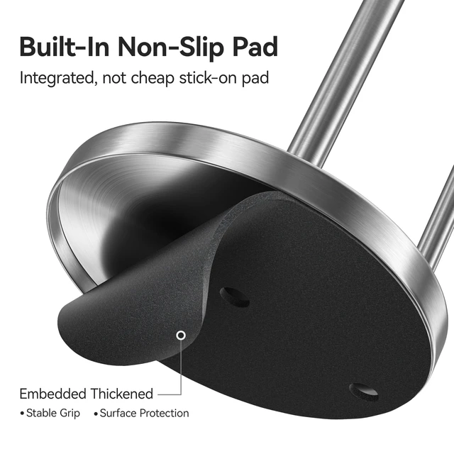 Alt view image 3 of 6 - Paper Towel Holder Stainless Steel for Kitchen Countertop Weighted Base | Weighted Base,Roll Holder, Stainless Steel Silver, Freestanding Anti Slip,Stable Towel Holders