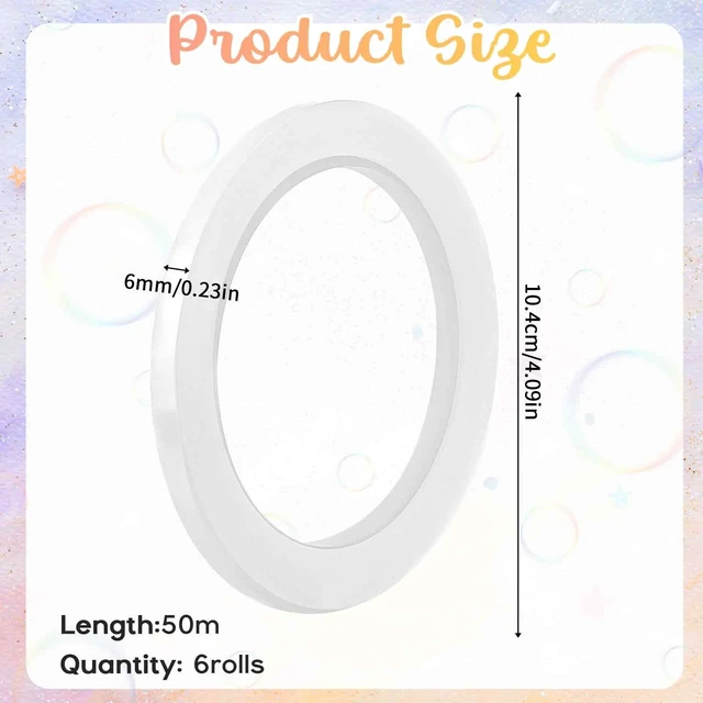 Alt view image 2 of 7 - Clear Floral Tape, 6 Rolls 1/4" Wide 54 Yd Thin Flower Tapes | Waterproof Floral Tape for Fresh Flowers Floral-Arrangements Supplies for Bouquets, Vase, Binding Fresh Flower, DIY Crafts