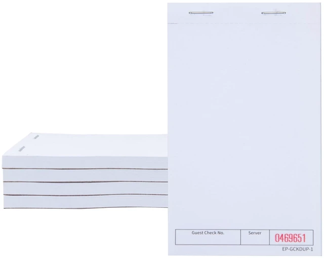 Main image of Guest Checks Pads (5 Pads), total 250 Blank Waiter Pad | Blank Waiter Pad, Server Order Pads,250 sheets in total,3.5" x 6.75" in size.