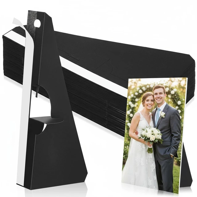 Main image of 12 Pack Poster Stand,12 Inch,Black | Self Stick Easel Back Poster Board Stand, Convenient Peel and Stick Self Adhesive Easels Display Cardboard Sign