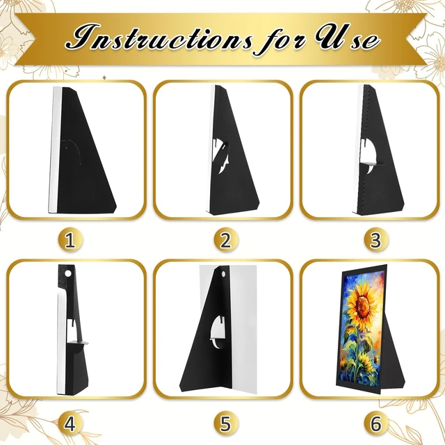 Alt view image 4 of 5 - 12 Pack Poster Stand,12 Inch,Black | Self Stick Easel Back Poster Board Stand, Convenient Peel and Stick Self Adhesive Easels Display Cardboard Sign