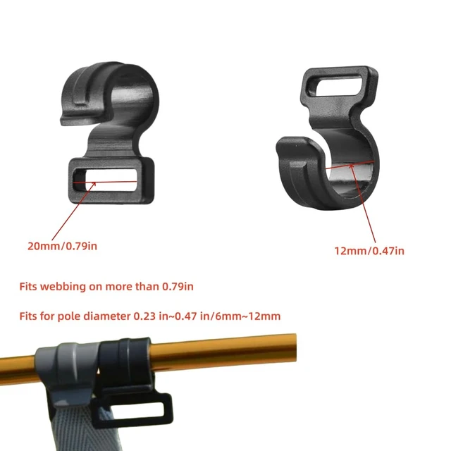 Alt view image 2 of 5 - 30Pcs Tent Pole Clips,C Clips for Tent, Tent Pole Attachment Clips for Outdoor Camping Canopies Tents Accessories (Fits 9.5mm 3/8 Poles)