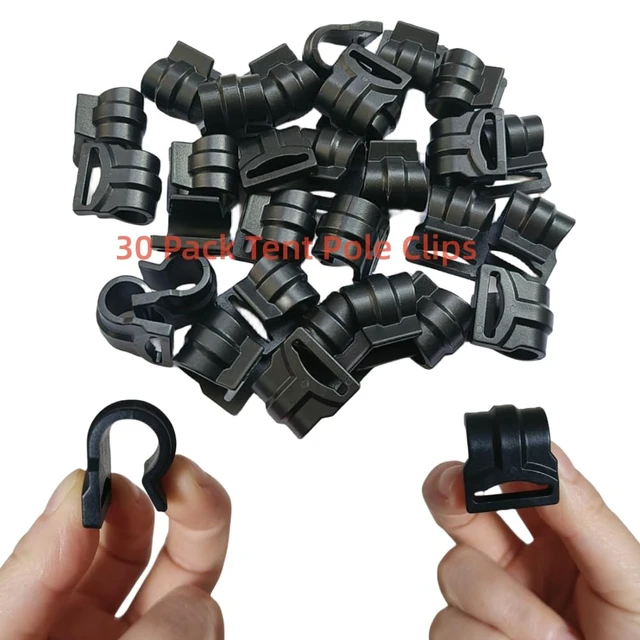 Alt view image 3 of 5 - 30Pcs Tent Pole Clips,C Clips for Tent, Tent Pole Attachment Clips for Outdoor Camping Canopies Tents Accessories (Fits 9.5mm 3/8 Poles)