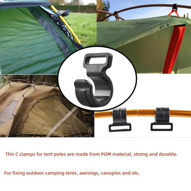 Alt view image 4 of 5 - 30Pcs Tent Pole Clips,C Clips for Tent, Tent Pole Attachment Clips for Outdoor Camping Canopies Tents Accessories (Fits 9.5mm 3/8 Poles)