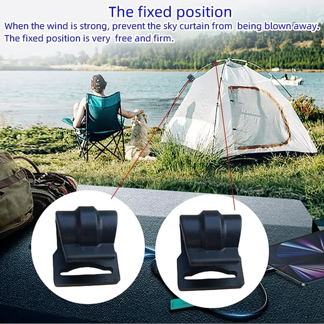 Alt view image 5 of 5 - 30Pcs Tent Pole Clips,C Clips for Tent, Tent Pole Attachment Clips for Outdoor Camping Canopies Tents Accessories (Fits 9.5mm 3/8 Poles)