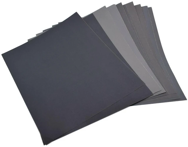 Alt view image 2 of 2 - 2 x Grit 800 1000 1200 1500 2000 Sandpaper Dry/Wet 9 x 11 Inch Abrasive | Mixed Grits Sand Paper Pack of 10