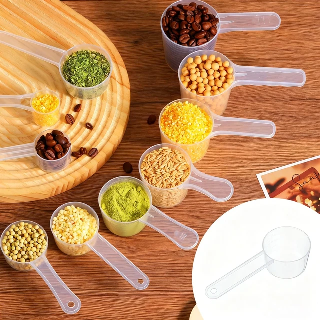 Alt view image 3 of 7 - 2-Pack 5g Clear Plastic Measuring Scoops with 5mL & 10mL Markings | For Creatine, Protein, Cooking, Powder, Liquid, Food Grade PP Material, BPA-free, Meets FDA Standards