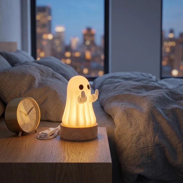Alt view image 5 of 7 - Halloween Decorations Indoor, Halloween Light Up Ghost Figurine | USB Power, Light Up, Cute Halloween Gifts, Spooky Home Decorations, Table Centerpieces Shelf Mantel Display