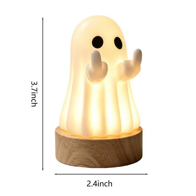 Alt view image 7 of 7 - Halloween Decorations Indoor, Halloween Light Up Ghost Figurine | USB Power, Light Up, Cute Halloween Gifts, Spooky Home Decorations, Table Centerpieces Shelf Mantel Display