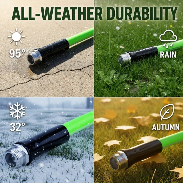 Alt view image 6 of 7 - Hybrid Polymer Leader Garden Hose, 5/8" ID x 6 FT, 3/4" Fittings | Hose with 3/4" GHT Aluminum Fittings, Drinking Water Safe Reel Connecting Hose for Outdoor Use