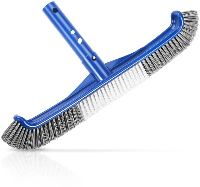 Main image of Pool Brush Head, Scrub Brush with Premium Nylon Bristles,Curved Ends High-Efficiency Pool Broom/Pool Brushes for Cleaning Inground/Above Ground,Swimming Pool, Walls, Bathtubs, Tiles & Floors(Blue)