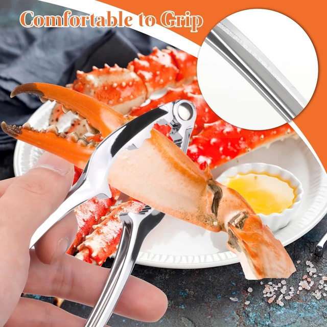 Alt view image 6 of 7 - 8 Pcs Crab Crackers and Tools Set, Crab Leg Cracker Tools for Seafood Nut | Zinc Alloy Lobster Crackers and Picks. 4 Pcs Crab Crackers, 4 pcs Crab Leg Forks with Storage Bag. Ergonomic, Non-slip Grip