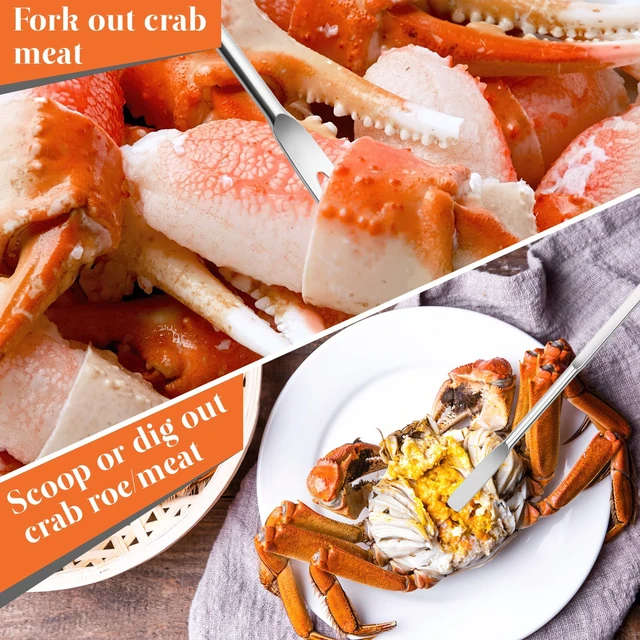 Alt view image 7 of 7 - 8 Pcs Crab Crackers and Tools Set, Crab Leg Cracker Tools for Seafood Nut | Zinc Alloy Lobster Crackers and Picks. 4 Pcs Crab Crackers, 4 pcs Crab Leg Forks with Storage Bag. Ergonomic, Non-slip Grip