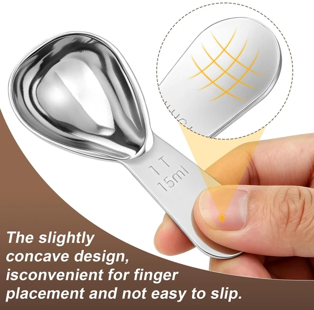 Alt view image 4 of 7 - 4 pcs Coffee Scoop -15ml (1 Tbsp),Stainless Steel Metal Measuring Spoons,Short Handle Coffee Scoop for Coffee Beans, Ground Coffee, Espresso, Protein Powders, Tea, Sugar, Flour Exact Measuring