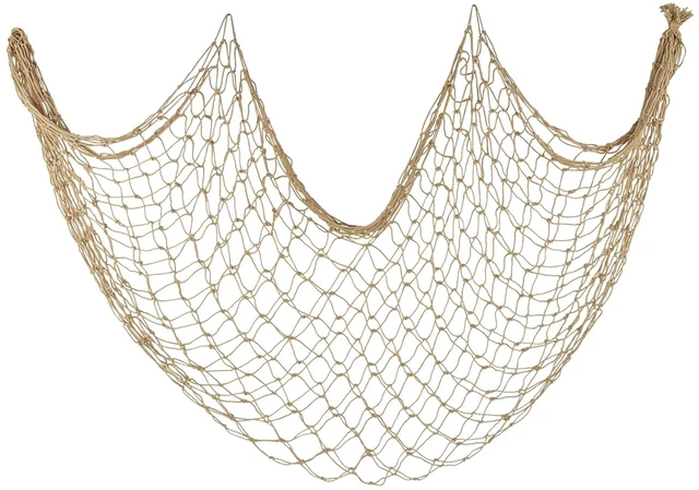 Main image of Decorative Fishing Net 80x40 Inch,Large Fish Nets Party,Caramel | Picture Fish Net,Photo Hanging Fishnet for Nautical Pirate Ocean Themed Hawaii Beach Under The Sea Halloween Party Decoration