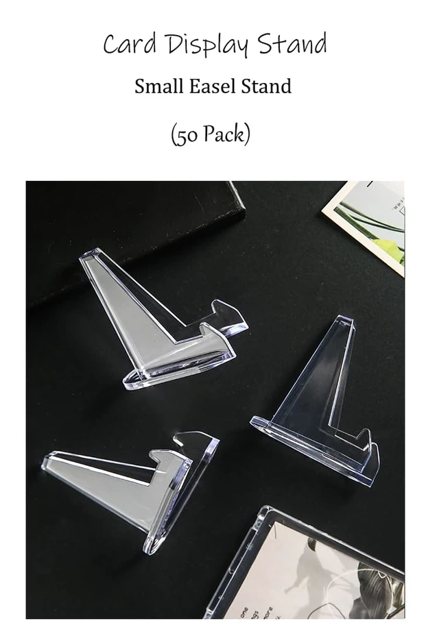 Alt view image 3 of 5 - 50 Packs Card Display Stand, 2.2 inch Acrylic Easel Mini Card Stand for Sports Graded Trading Baseball Football Card