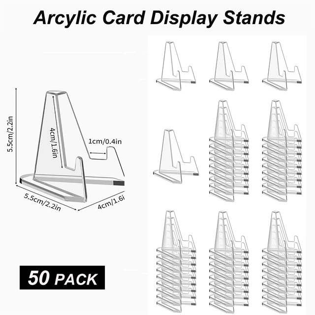 Alt view image 2 of 5 - 50 Packs Card Display Stand, 2.2 inch Acrylic Easel Mini Card Stand for Sports Graded Trading Baseball Football Card