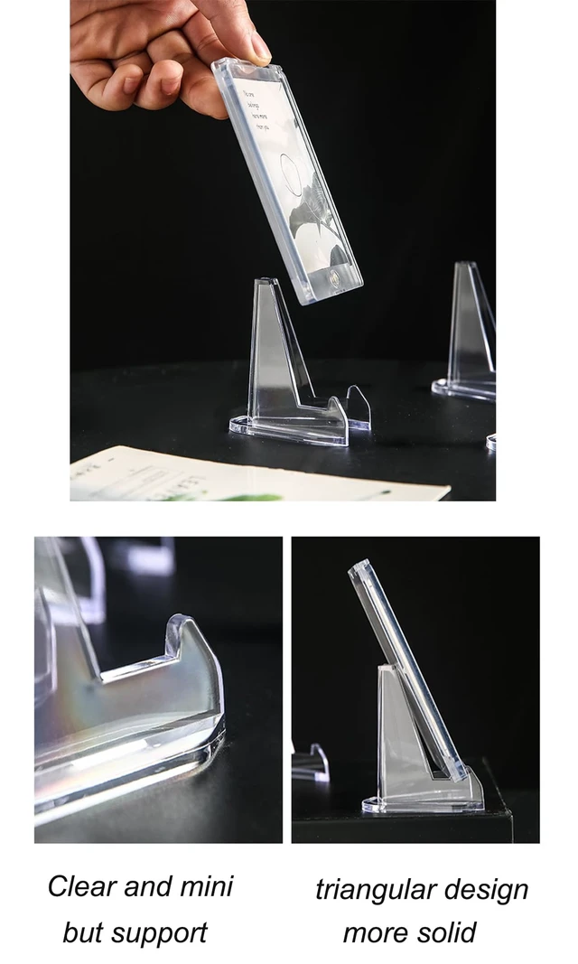 Alt view image 4 of 5 - 50 Packs Card Display Stand, 2.2 inch Acrylic Easel Mini Card Stand for Sports Graded Trading Baseball Football Card