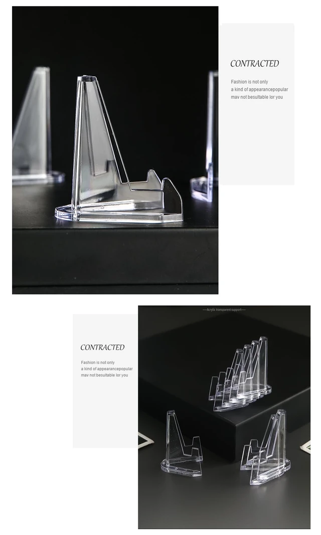 Alt view image 5 of 5 - 50 Packs Card Display Stand, 2.2 inch Acrylic Easel Mini Card Stand for Sports Graded Trading Baseball Football Card