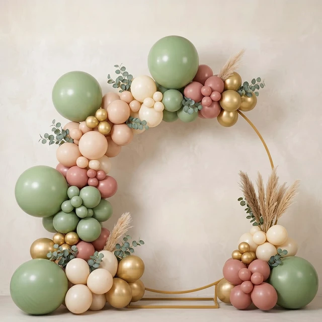 Alt view image 6 of 6 - 18 Inch Sage Green Balloons 15 Pack - Large Round Latex Balloons | Jumbo Helium Balloon Kit for Graduation 2026, Boho Wedding, Baby Shower, Birthday Party Decorations (with Ribbons)