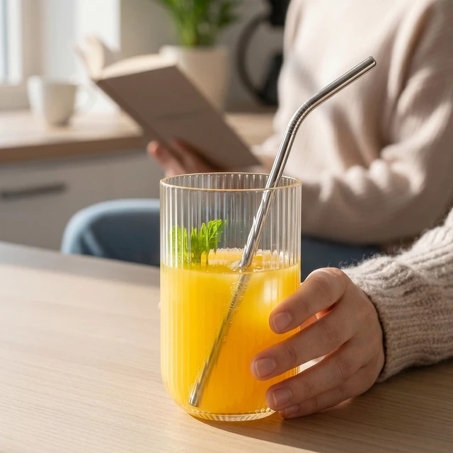 Alt view image 6 of 7 - 16 Pack Reusable Stainless Steel Metal Straws with 2 Clean Brushes | 4 Straight + 4 Bent 10.5 Inch, 4 Straight + 4 Bent 8.5 Inch, 2 Cleaning Brushes, Compatible with 20/30 oz Tumbler