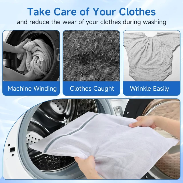 Alt view image 3 of 7 - 6 Pcs Mesh Laundry Bags for Delicates, Lingerie & Bra Washing,12 x 16 Inch | Soft and Durable, Reduces Friction and Pilling, Machine Washable, Reusable, Smooth Zipper, for Home, Dorm and Travel