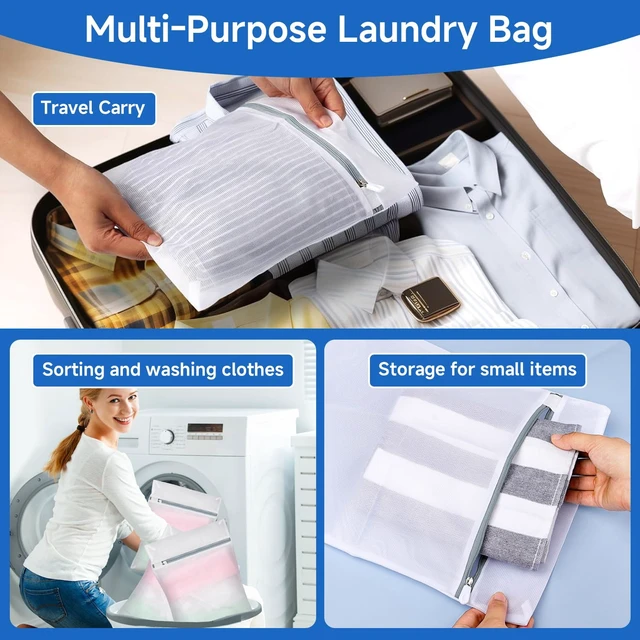 Alt view image 7 of 7 - 6 Pcs Mesh Laundry Bags for Delicates, Lingerie & Bra Washing,12 x 16 Inch | Soft and Durable, Reduces Friction and Pilling, Machine Washable, Reusable, Smooth Zipper, for Home, Dorm and Travel