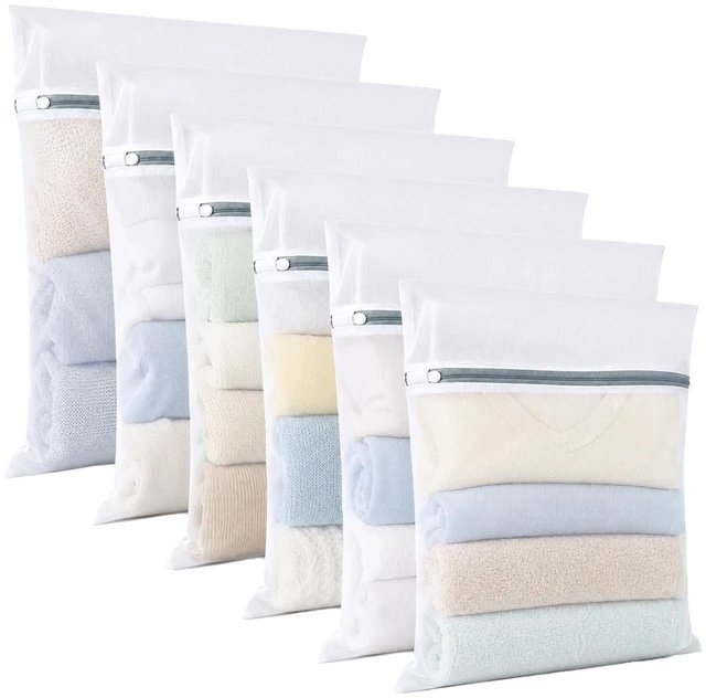 Main image of 6 Pcs Mesh Laundry Bags for Delicates, Lingerie & Bra Washing,12 x 16 Inch | Soft and Durable, Reduces Friction and Pilling, Machine Washable, Reusable, Smooth Zipper, for Home, Dorm and Travel