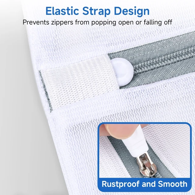 Alt view image 5 of 7 - 6 Pcs Mesh Laundry Bags for Delicates, Lingerie & Bra Washing,12 x 16 Inch | Soft and Durable, Reduces Friction and Pilling, Machine Washable, Reusable, Smooth Zipper, for Home, Dorm and Travel