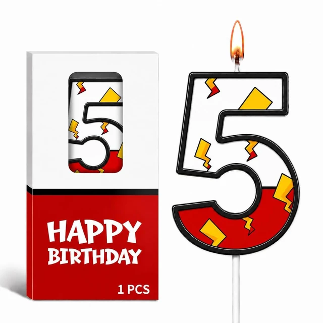 Main image of Red White Birthday Number Candles for Cake Decoration,Cupcake Topper,Anime Party Decor Supplies,Cartoon-Themed Party Favors (Number 7)