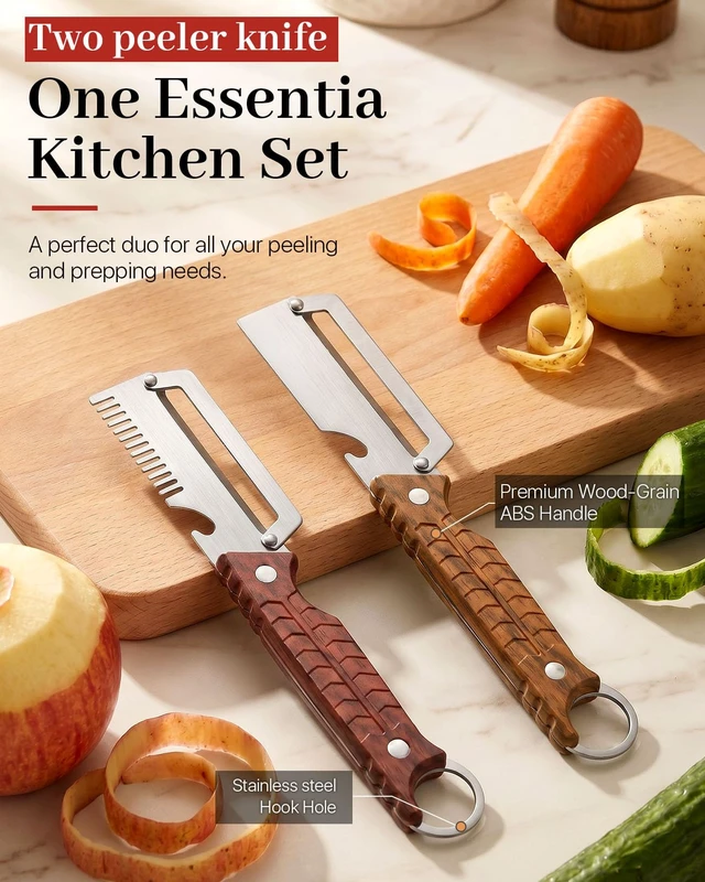 Alt view image 2 of 7 - 2 PCS Multifunctional Vegetable Peeler for Kitchen, 3-In-1 Stainless Steel Potato Peeler with ABS Handle and Bottle Opener, Ergonomic Handheld Peeler Knife with Hanging Hole for Fruits, Vegetables