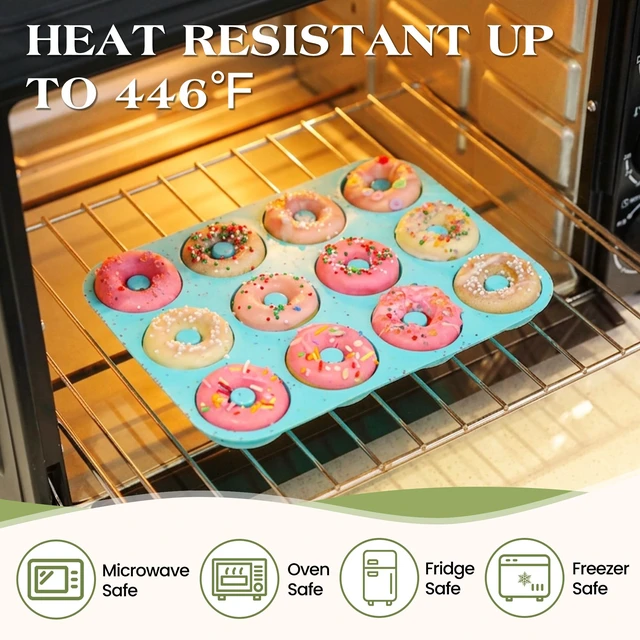 Alt view image 7 of 7 - 2 Inch Silicone Mini Donut Pan for Baking (1 PcsAqua) | BPA Free, Dishwasher Safe, Easy to Clean,for Healthy Baked Donuts, Bagels & Onion Rings
