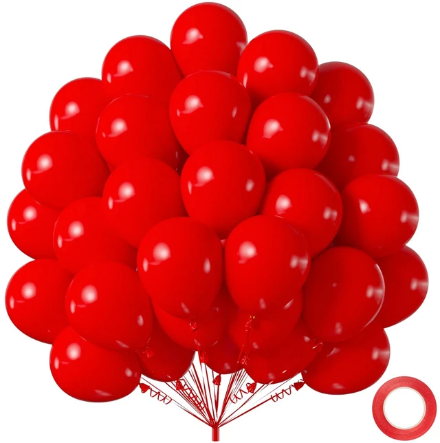 Main image of 50pcs Red Balloons 12 Inch, Premium Vibrant Red Latex Balloons with Ribbon & Glues for Graduation 2026 4th of July Wedding Birthday Anniversary Party Decorations