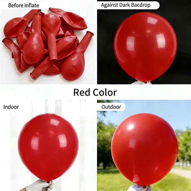Alt view image 6 of 7 - 50pcs Red Balloons 12 Inch, Premium Vibrant Red Latex Balloons with Ribbon & Glues for Graduation 2026 4th of July Wedding Birthday Anniversary Party Decorations