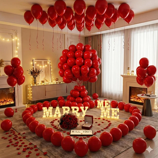 Alt view image 3 of 7 - 50pcs Red Balloons 12 Inch, Premium Vibrant Red Latex Balloons with Ribbon & Glues for Graduation 2026 4th of July Wedding Birthday Anniversary Party Decorations