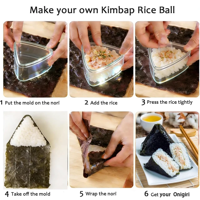 Alt view image 5 of 7 - 4PCS Clear Large Onigiri Press &Triangle Rice Ball Mold for Sushi Non-Stick, BPA-Free, Sushi Mold for Bento Boxes and Lunches