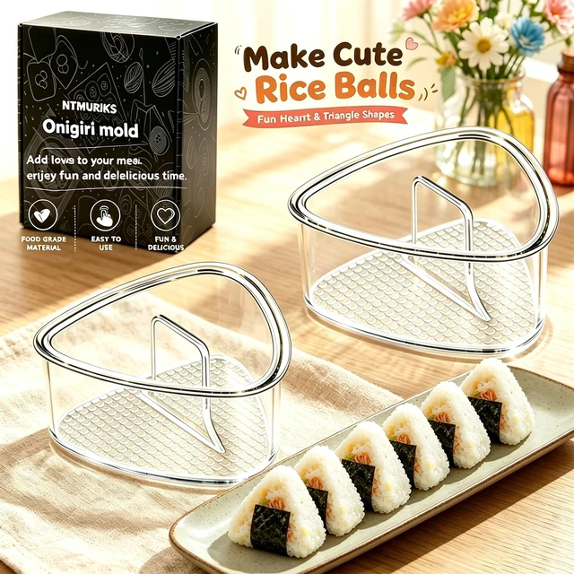 Alt view image 2 of 7 - 4PCS Clear Large Onigiri Press &Triangle Rice Ball Mold for Sushi Non-Stick, BPA-Free, Sushi Mold for Bento Boxes and Lunches