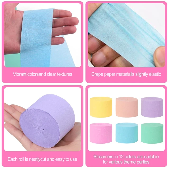 Alt view image 3 of 7 - Fecedy Macaron Crepe Paper Streamers 6 Rolls 492ft and 36pcs Macaron Pastel Latex Balloons With Colorful Confetti Balloon 12 inch Round for Birthday,Baby Shower,Bridal Shower,Rainbow Party Decorations