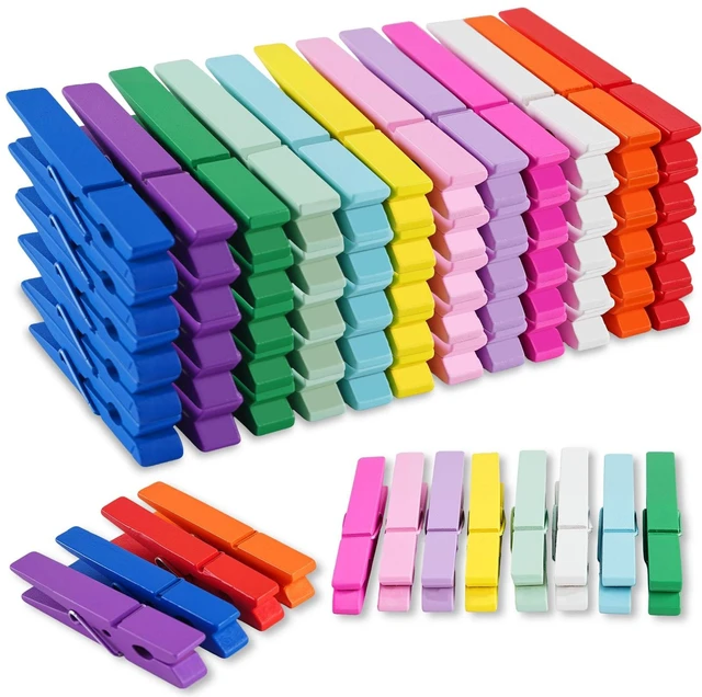 Main image of 72 PCS Clothes Pins Wooden, 12 Colored Wooden Clothespins Bulk 2.9 Inch for Crafts, Pictures, Photos, Laundry, Classroom, DIY Art Decor, Heavy Duty Clothing Pins Rustproof Spring Wood Clips