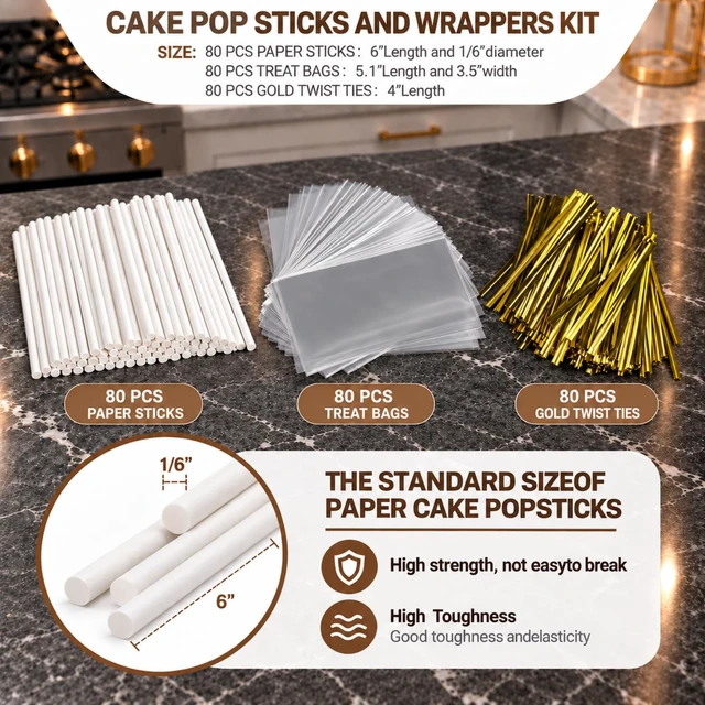 Alt view image 3 of 5 - 2 Pcs Cake Pop Stand with Sticks Kit,Lollipop Hold Stand,Clear Cake Pop Display Holder,15 Holes Candy Pop Holder with 80 Cake pop Sticks,80 Clear Wrappers,80 Gold Twist Ties