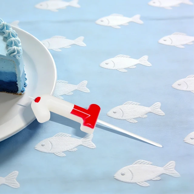Alt view image 4 of 7 - Fishing Birthday Candles, Fishing Party Decoration Supplies, Birthday Number Candles for Cake Topper (Red, Number 1)