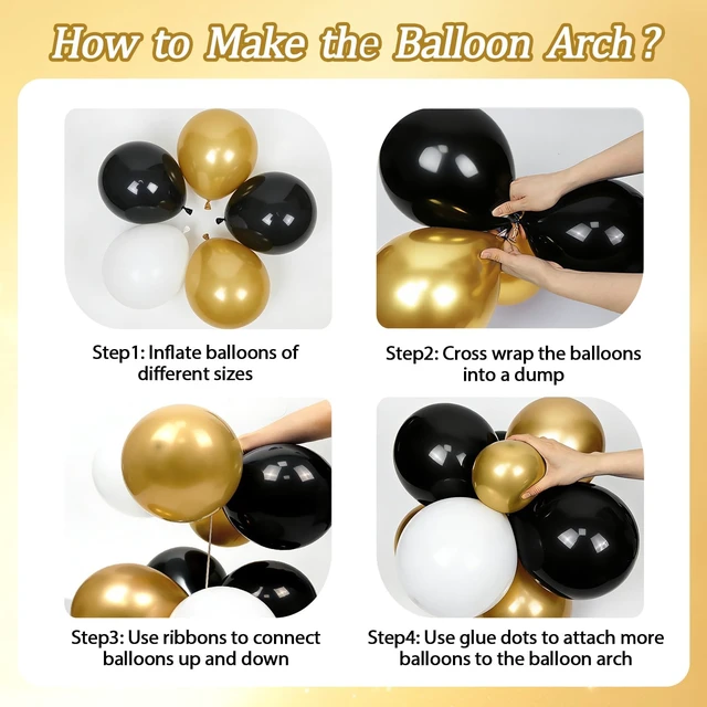 Alt view image 3 of 7 - Black and Gold Birthday Party Decorations with Metallic Gold Balloons | HHappy Birthday Banner, Birthday Decorations for Men
