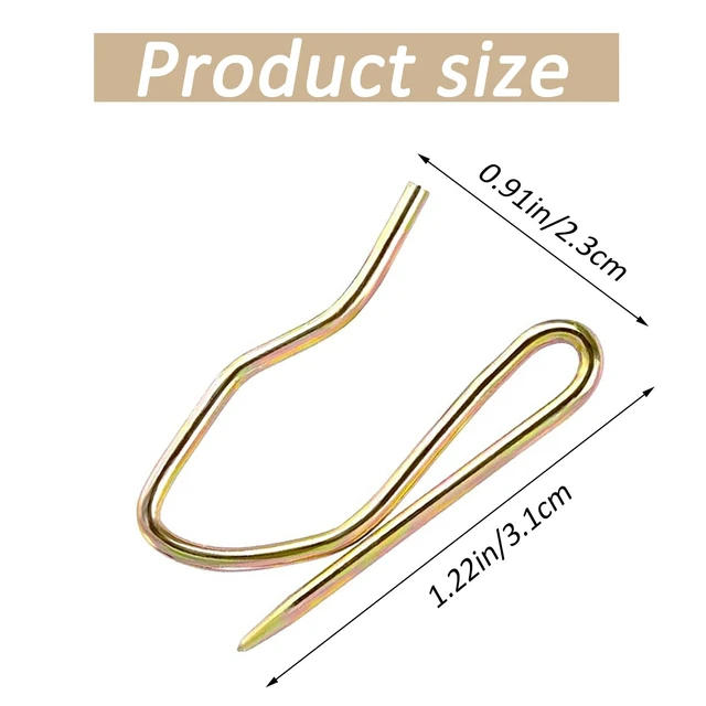 Alt view image 2 of 6 - 58pcs Heavy Duty Drapery Pins, Metal Curtain Hooks for Curtains | Pinch pleat drape compatibility, sharp points effortless installation, yellow zinc rust resistant finish