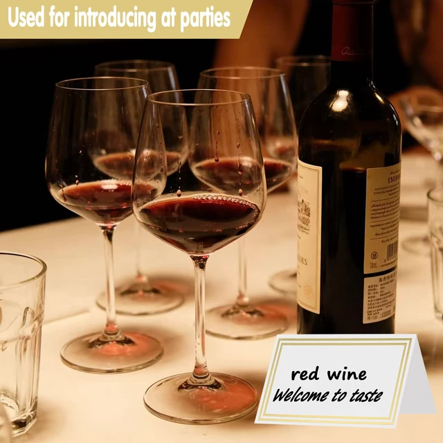 Alt view image 7 of 7 - 50 Pcs Place Cards, 2"x3.5" Double Gold Foil Border Tent Cards