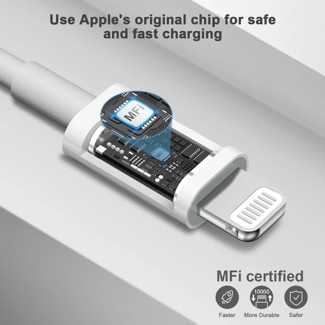 Alt view image 3 of 7 - iPhone 14 13 12 Charger Fast Charging 20W USB C Wall Charger with 6FT Cable | PD Fast Charging for iPhone 14/13/12/11/Pro/Pro Max/Mini/Xs Max/XR/X, iPad